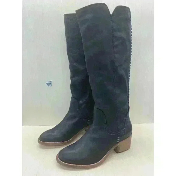 Dolce Vita Gage Women’s Black Leather Pull On Knee High Riding Boots Size US 7.5 - Picture 1 of 10
